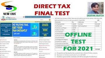 Direct Tax Final Test By Deepak Gupta 3 || ITR-4 || on Excel Utility|| July 2021
