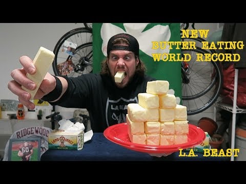 new-butter-eating-world-record-(15-year-old-record-broken)-|-l.a.-beast