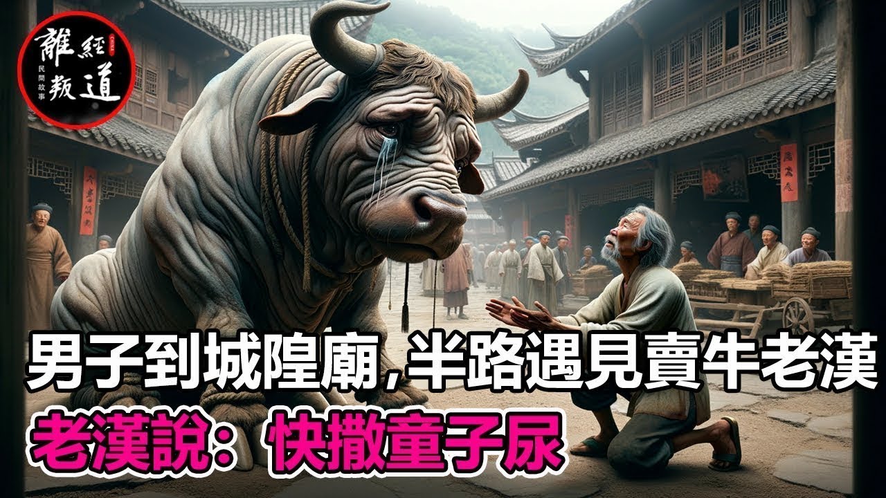民間故事：男子到城隍廟，半路遇見賣牛老漢，老漢說：快撒童子尿！