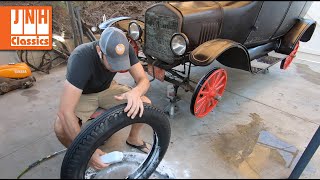 A Forgotten Model T (Episode 4) Mounting New Tires on the Split Rims