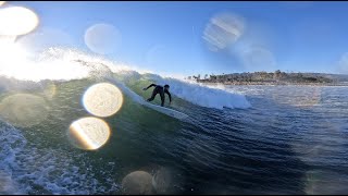 1.5 MINUTE RIDES on a Twin Pin at C Street !!! - Surfing 6-8 Foot Perfection !!! - LONG GLASSY WALLS