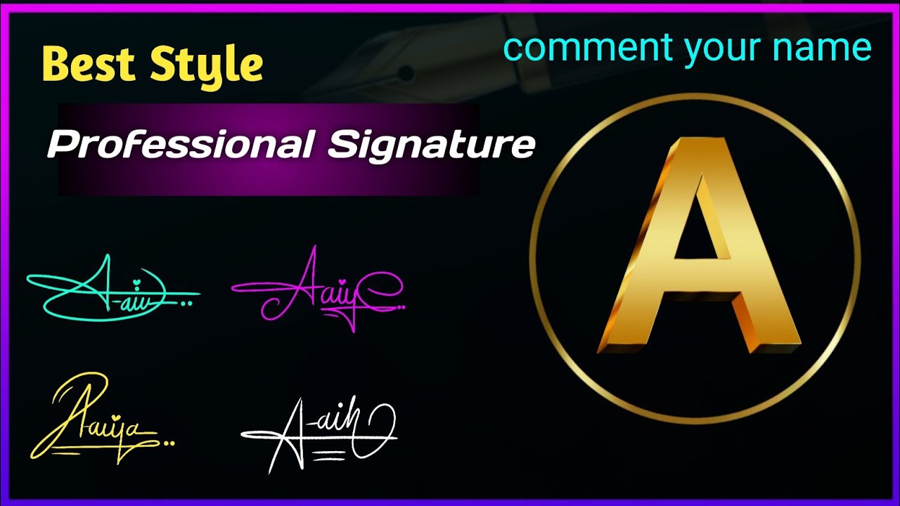 How to make A letter simple signature || সিগনেচার তৈরি - YouTube