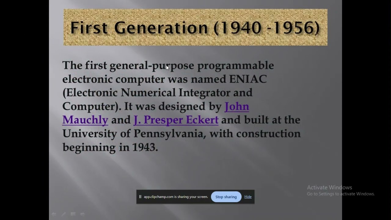 Generation of Computer-First generation of computer Part 1 