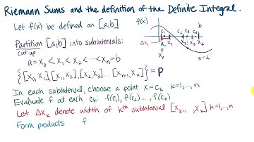 Riemann Sums and Definition of Definite Integral