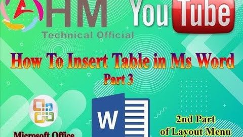 How To Insert Table in Ms Word Part 3