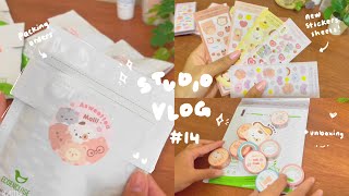 Studio vlog 014 // packing orders and unboxing new sticker sheets