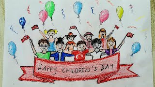 23 NİSAN ÇOCUK BAYRAMI ÇİZİMİ / WORLD CHILDREN'S DAY DRAWING #23nisan #childrendayspecial