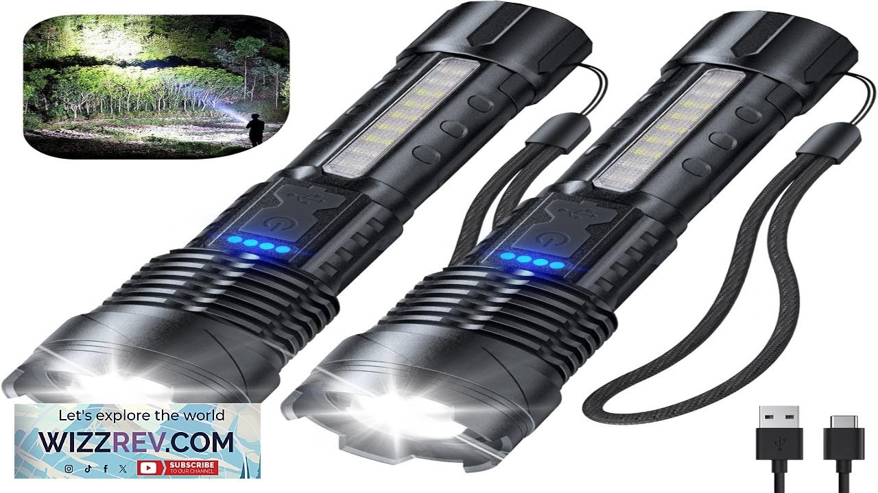 Cinlinso Torcia 990000 Lumen Super Luminosa: Ricaricabile, Ultra Potente Per Esterno, Campeggio E Emergenza