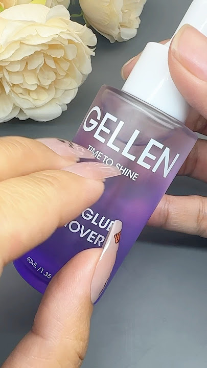 How to Remove Solid Nail Glue | Gellen Glue Remover #gelnatips #gellen #nails #nailtutorial