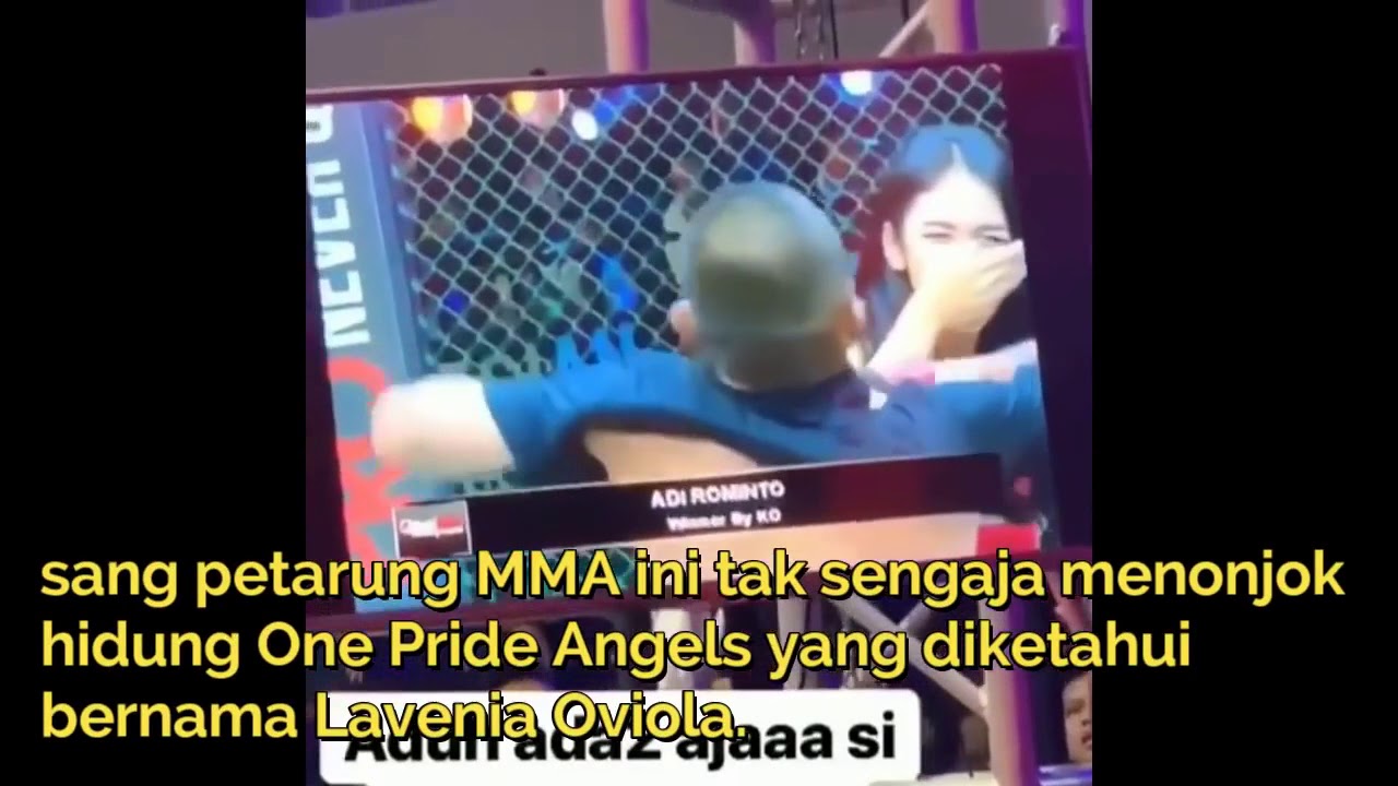 VIRAL! detik-detik Lavenia Oviola kena tonjok petarung MMA - YouTube
