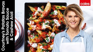 Patatas Bravas With Tomato Sauce And Cashew Aioli By Courtney Roulston Patatas Bravas With Tomato Sauce And Cashew Aioli By Courtney Roulston