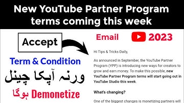 How to Accept Youtube Partner Program New Terms & Condition 2023