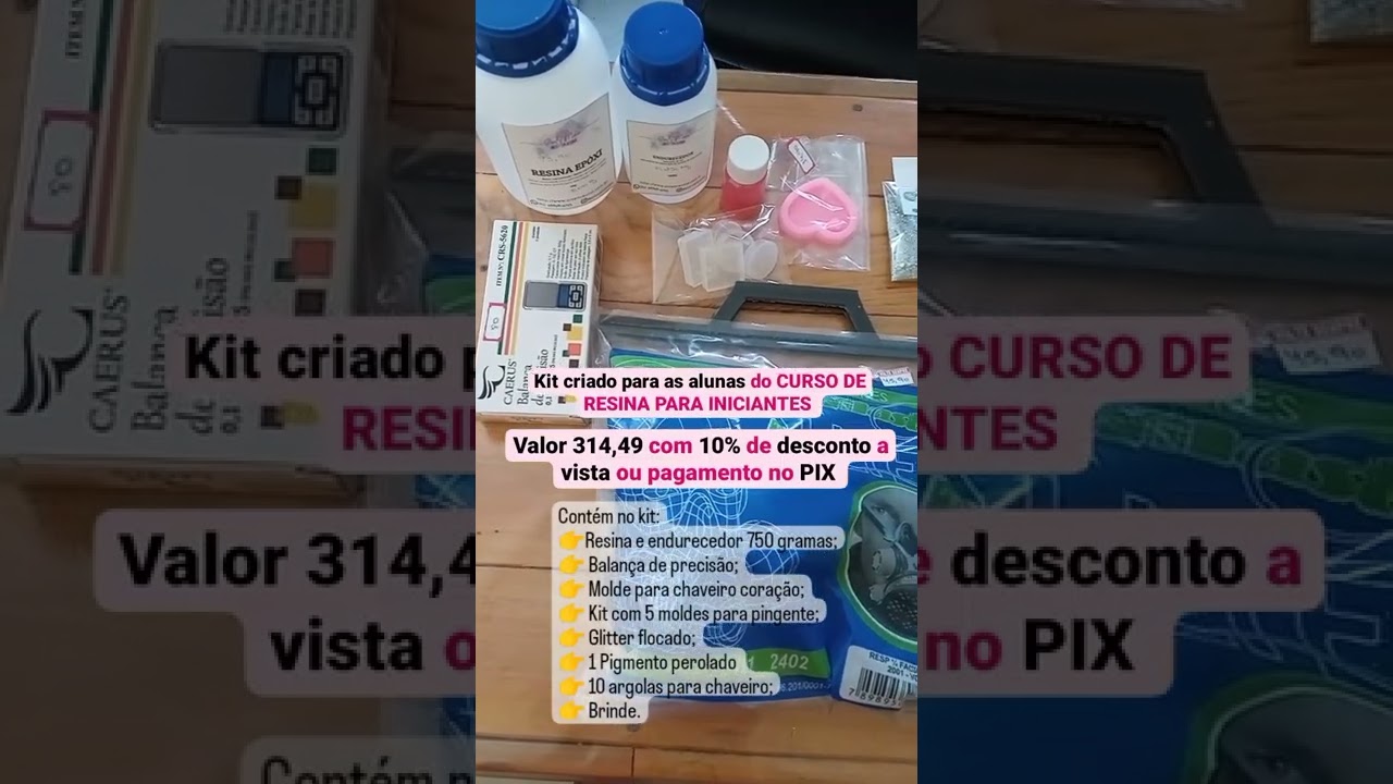 kit básico para iniciantes em artesanato em resina