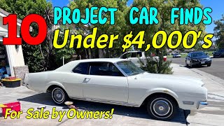TOP 10 Classic Cars Under Under $4000 on Facebook marketplace  For Sale  by owner!