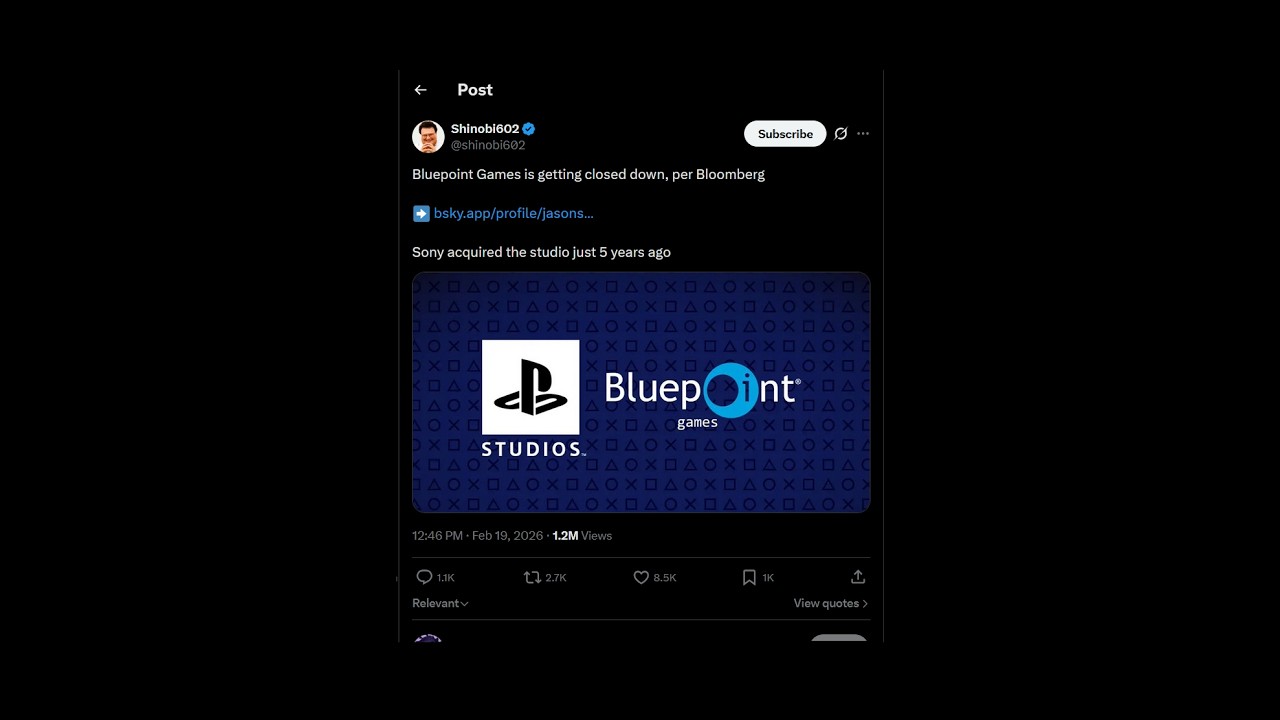 ARE WE LIVE BRUHHH?! SONY IS SHUTTING DOWN BLUEPOINT GAMES! THEY'RE GOING BROKE!!