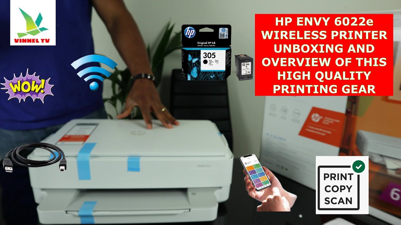 HP ENVY 6022e WIRELESS PRINTER UNBOXING AND OVERVIEW OF THIS HIGH QUALITY  PRINTING GEAR - YouTube