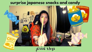 trying Japanese DAGASHI (snacks and candy) box from Amazon | unboxing | jessie vlogs