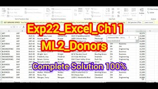 Exp22_Excel_Ch11_ML2_Donors | Excel Chapter 11 Grader Mid-Level 2 Donor | Exp25_Excel_Ch11_Ml2_Donor
