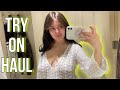Seethrough try on haul  transparent clothes  tryon haul at the mall