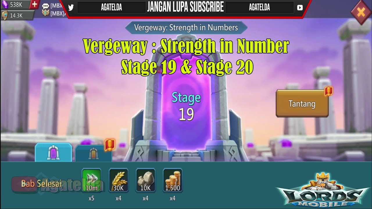 Vergeway strenght in numbers stage 19 & stage 20 Lords Mobile