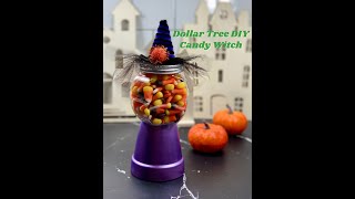 Dollar Tree DIY Halloween Candy Witch - DIY Candy Jar - #shorts