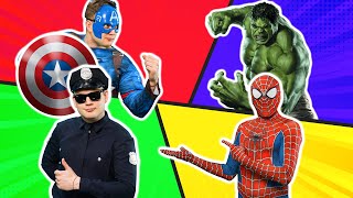 Peek A Boo Superheroes and Police Rhymes and More  | Kids Songs and Nursery Rhymes