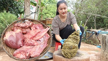 Collect vegetable cook beef organs ( Beef tripe, kidney, heart ) - Cooking with Sreypov