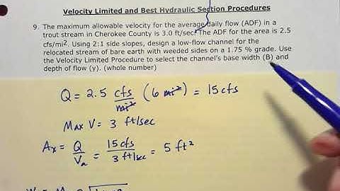 Velocity Limited Procedure for Trapezoidal Channel