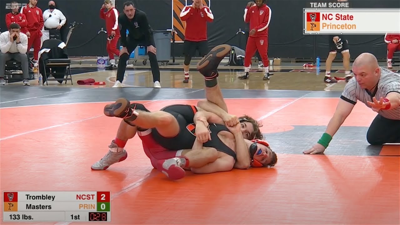 133lbs Jarrett Trombley (NC State) maj dec  Nick Masters (Princeton)