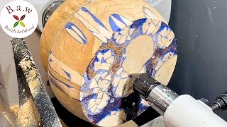 Woodturning a TOTALLY IMPROVISED project with a random pattern