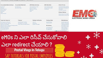 How to Receive eMOs & Redirect eMOs | Telugu | EPISODE - 7 | SAP Tutorials | Postal Employees | PVIT