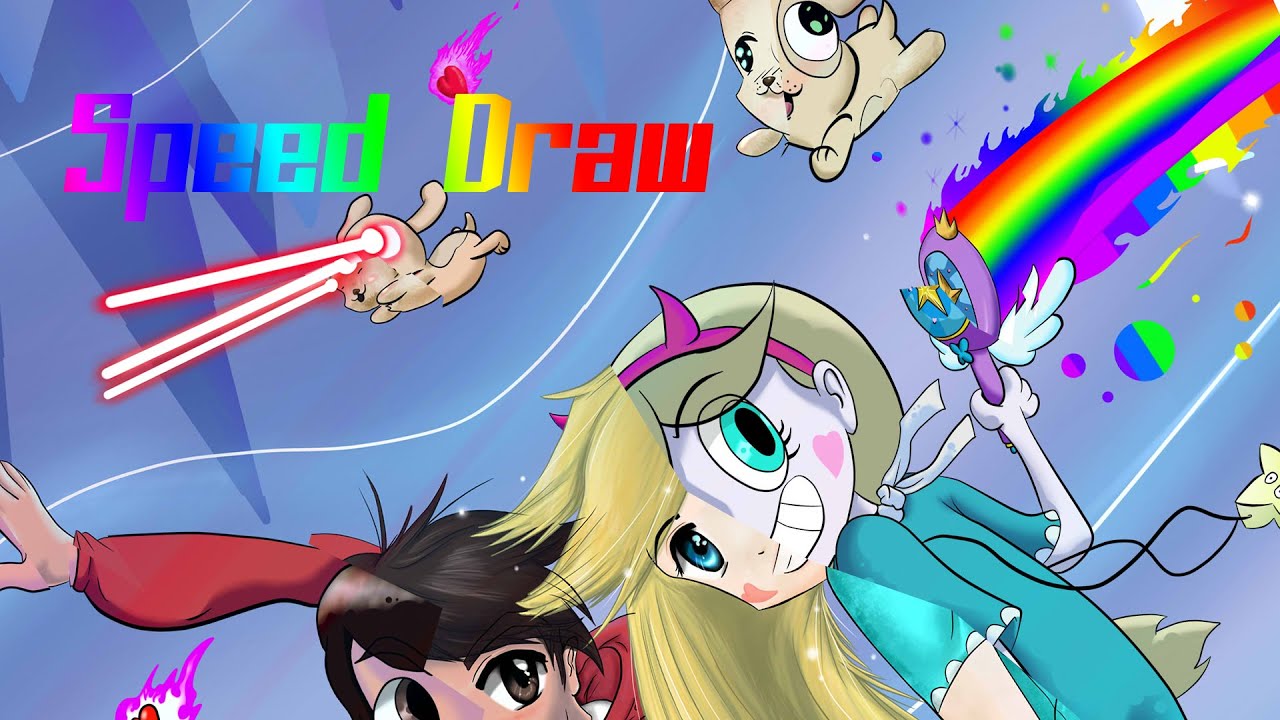 Star Vs The Forces Of Evil – Speed Drawing (side by side styles) – (Unusualbox)