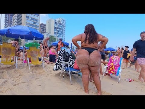 1000 Beautiful Women On The Barcelona Beach 2024 - Topless Beach  🏖️ Barceloneta Beach walk