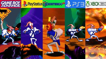Earthworm Jim GBC vs GBA vs SNES vs PS1 vs N64 vs PS3 vs XBOX 360