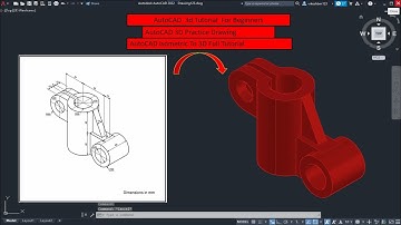 AutoCAD 3D tutorial for beginners / AutoCAD 3D practice drawing / AutoCAD 3D Modeling