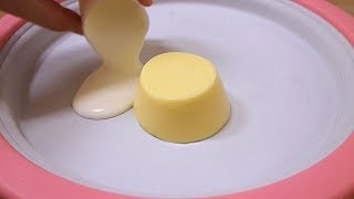 쁘띠첼 바나나푸딩으로 철판아이스크림 만들기 Banana Pudding Ice Cream rolls ASMR