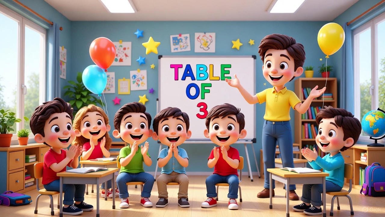 Таблица на 3 | Простая песня про таблицу умножения на 3 для детей 