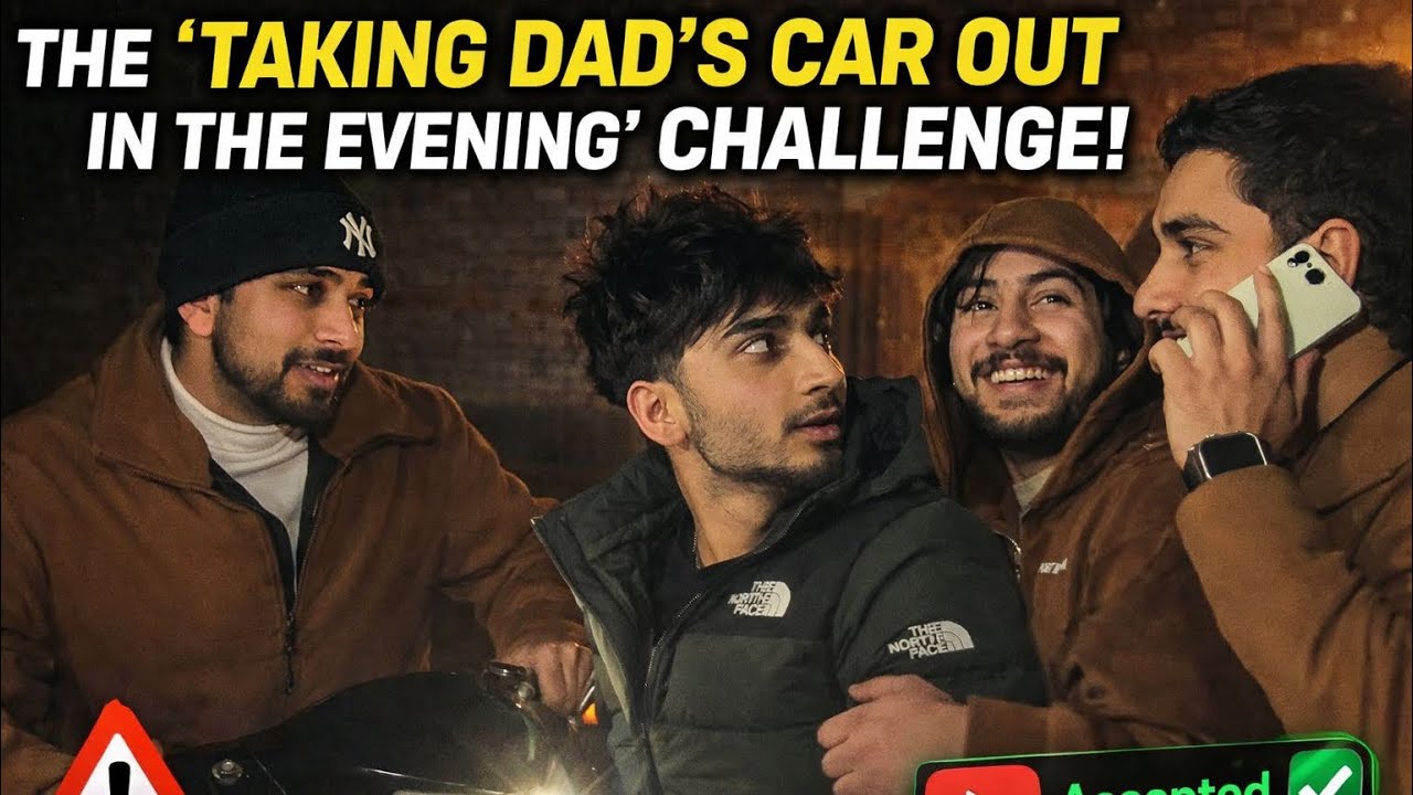 Taking Dad’s car out in the evening challenge.😂