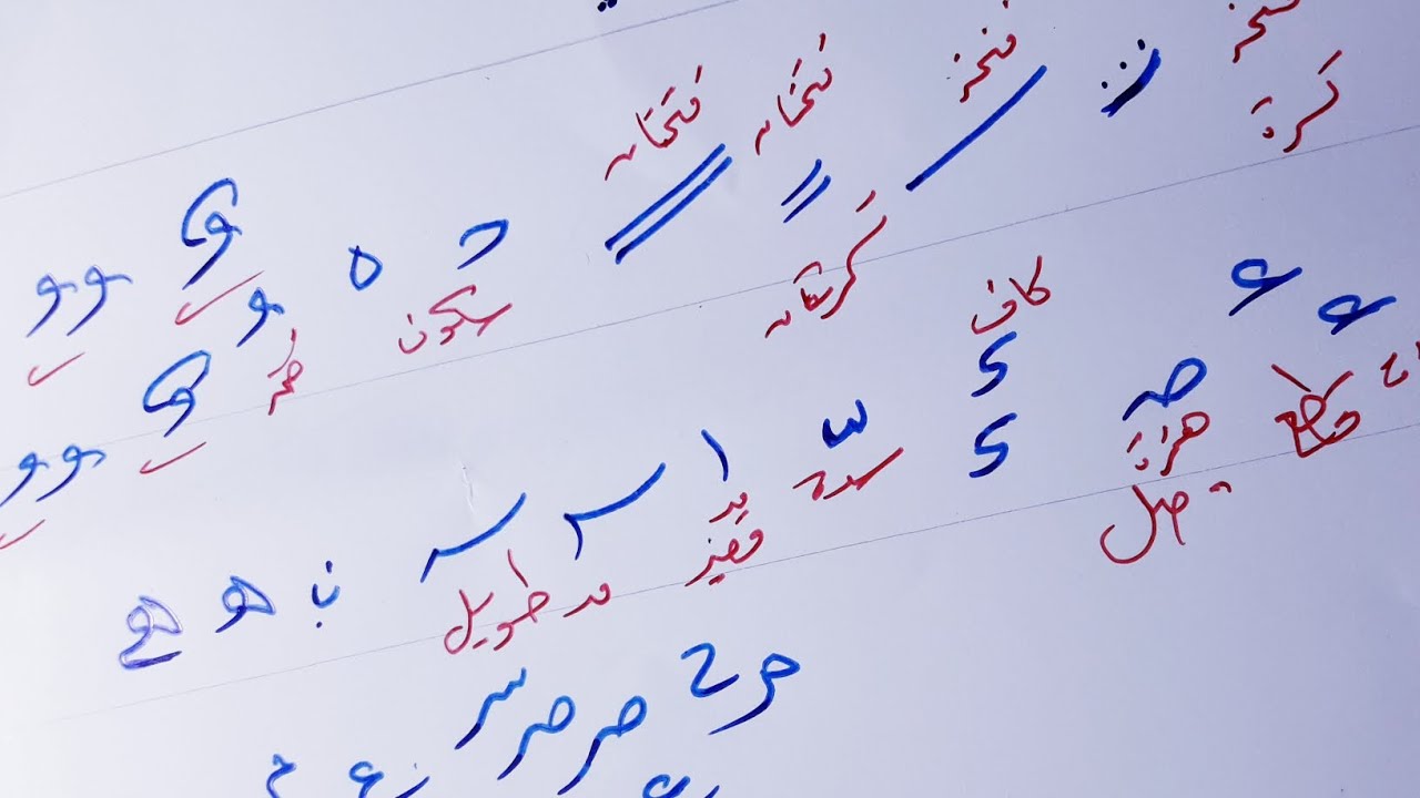 ضوابط الحروف وادوات التشكيل فى خط النسخ