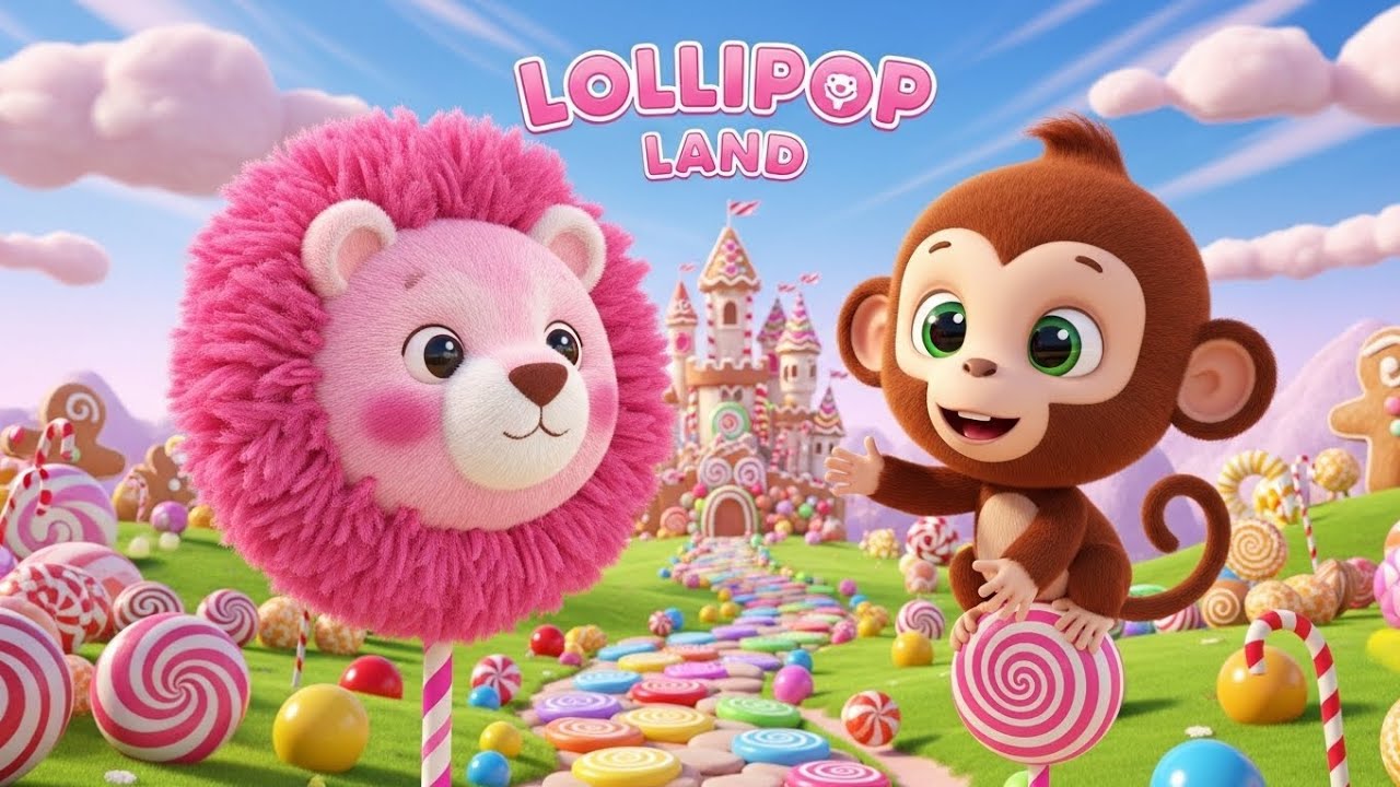 Little Monkey & Lion in Lollipop Land 🍭✨ Magical Sweet Adventure