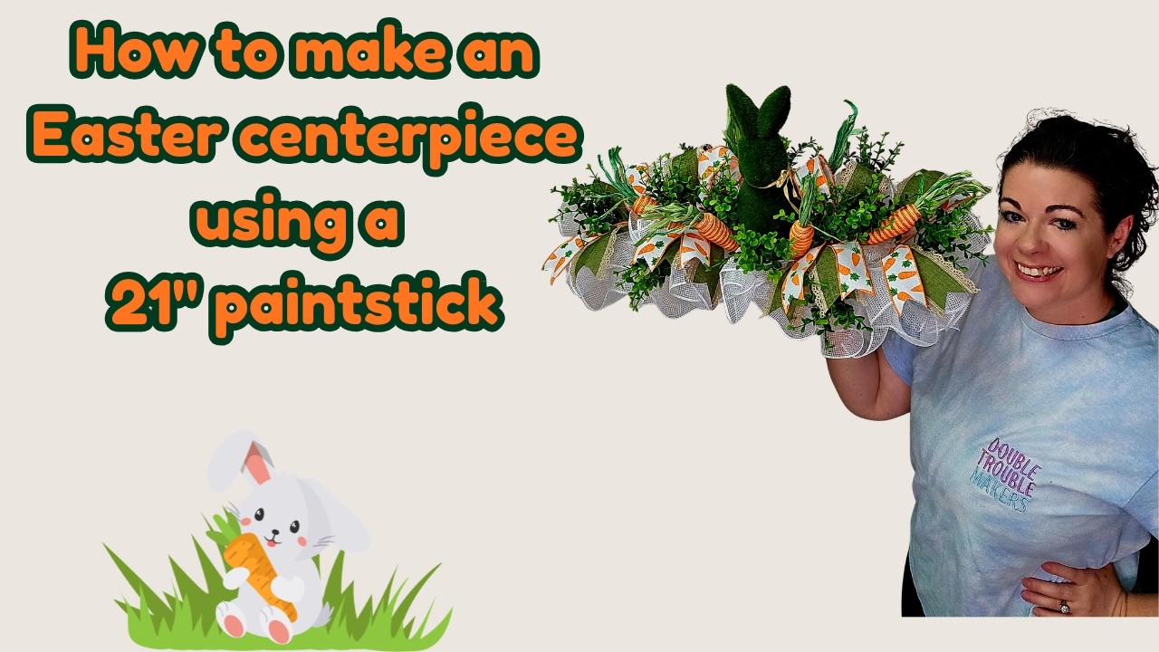 Как сделать простую пасхальную композицию для центра стола, используя палочку для рисования длино...