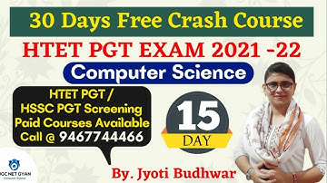 Day 15: HTET PGT Computer Science l Crash course for HTET 2020 l UGC NET GYAN Computer Science