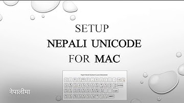 Nepali Unicode Setup in Mac नेपालीमा