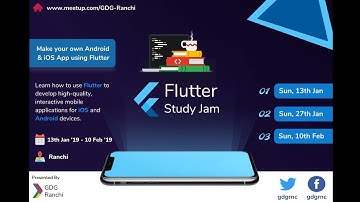 Flutter Study Jams [Part 1] - GDG Ranchi [ Cancelled ] [ See description ]