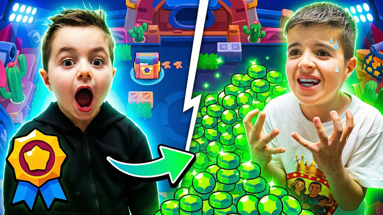 על כל ניצחון של אחי הקטן אני מקבל 100 ג'מס בבראול סטארס !