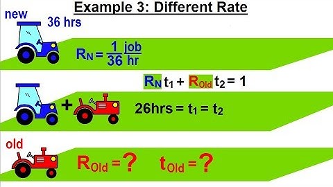 Algebra - Ch. 16: Solving Rate Problems (8 of 11) Ex 3: Different Rate