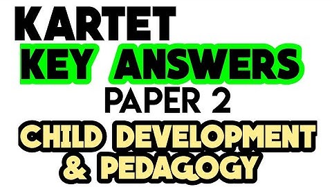 KARTET/Key Answer/Paper 2/CDP