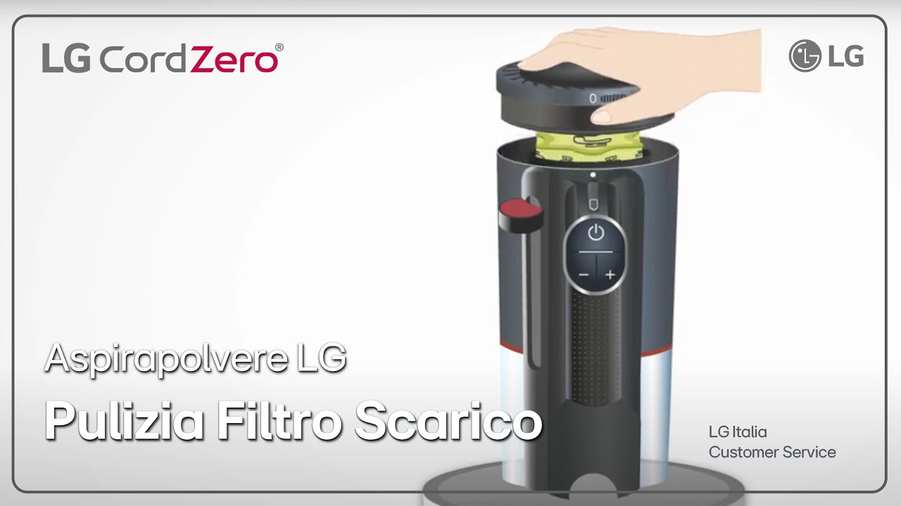 Aspirapolvere LG | Come pulire il filtro di scarico LG A9 CordZero - YouTube