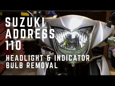 Suzuki Address 110 Headlight & Indicator Bulb Removal