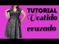 vestido cruzado con falda medio circular paso a paso